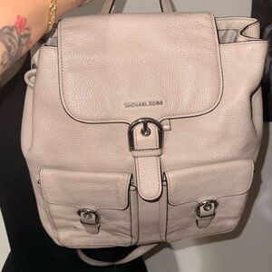 Michael Kors Pebbled Leather Backpack in Light Blush